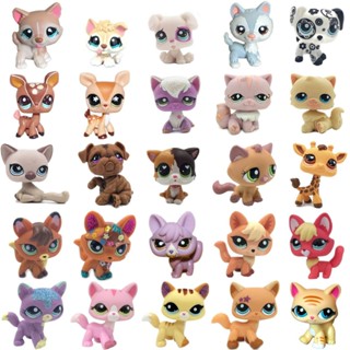 10/20pçs LPS cat Raro Littlest pet shop Brinquedos Fofos De Pé De Pêlo Curto Gato original Gatinho husky Cachorro Raposa animal Velho Brinquedo De Cabeça De bobble