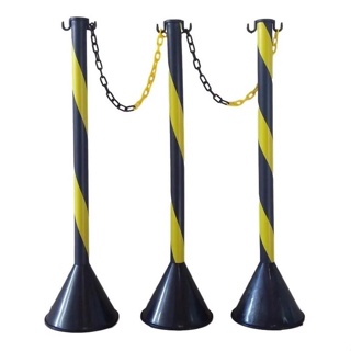 Kit 3 Pedestal 95cm Sinalização + 5 metros Corrente Isolamento em Oferta na Shopee