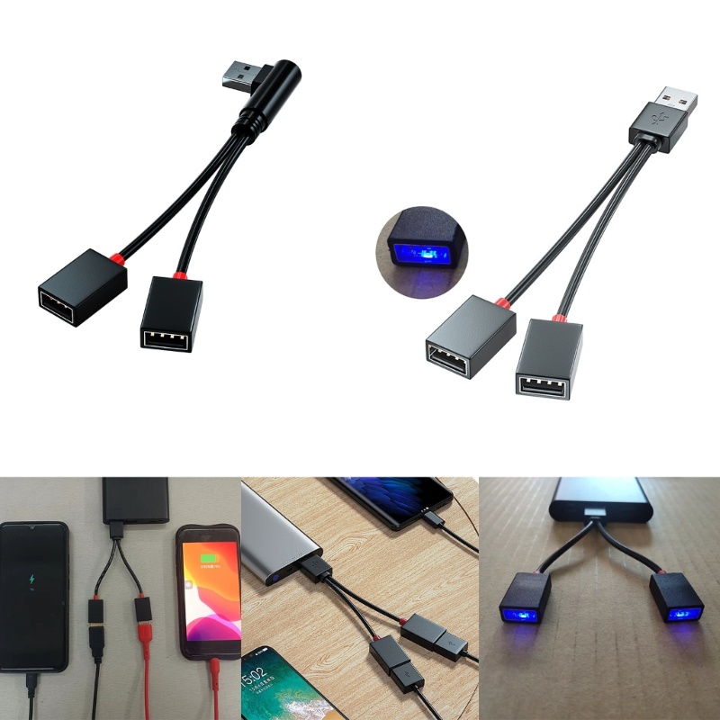 YYS Cabo Divisor USB 1 Plugue Macho Para 2 Fêmeas Tomada Linha De Extensão De Carregamento Adaptador De Energia Converso