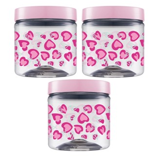 Kit 3 Pote Rosa Translúcido Corações 1000ml Multiuso Porta Trecos em Oferta na Shopee