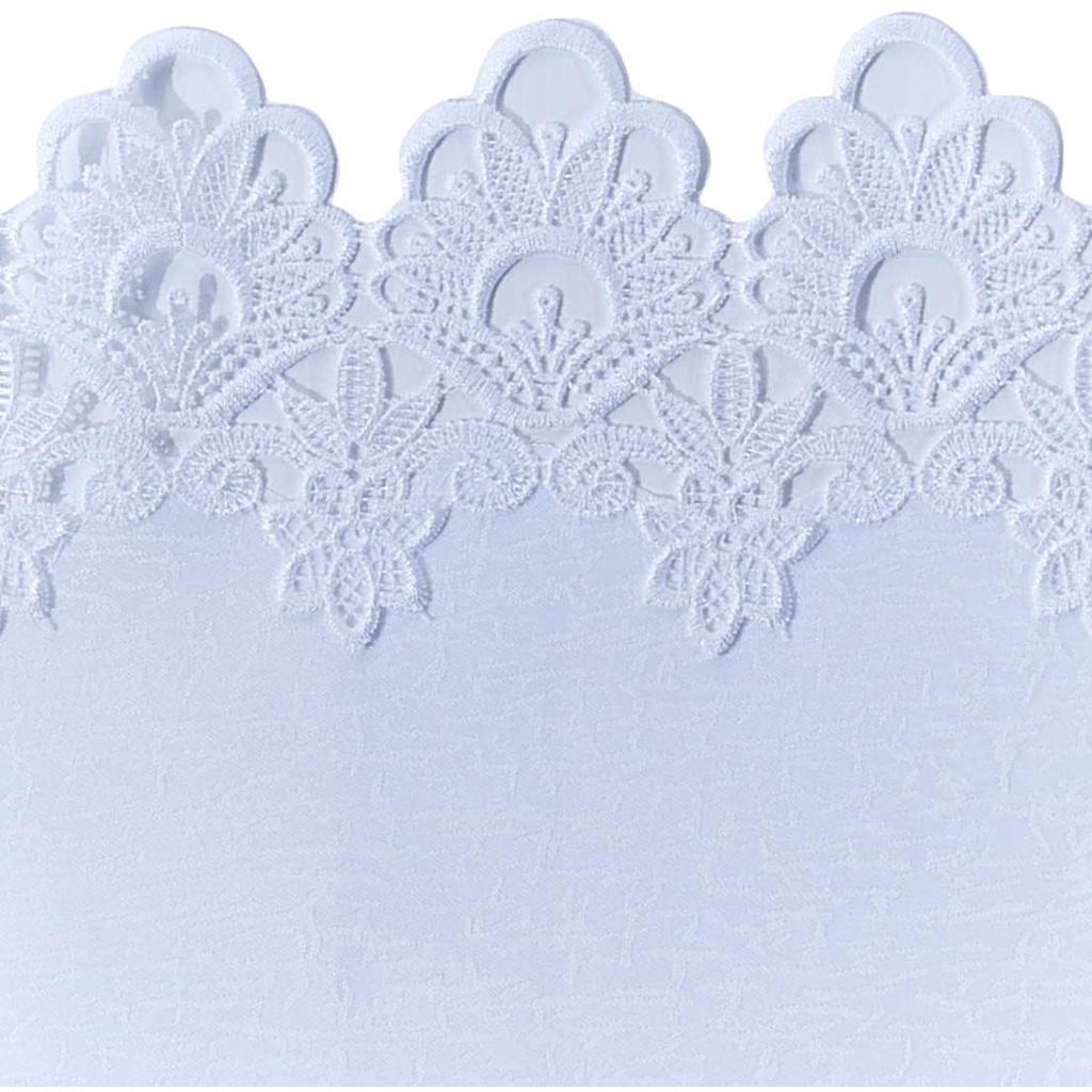 Detalhes do Caminho De Mesa Bandeja Toalha de Chá Veneza Branco 30x45cm Jolitex