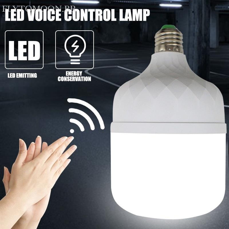 E27 Lâmpada LED Com Sensor De Movimento Iluminação Inteligente Ativada Por Voz 5W 10W Luz Interna E Externa