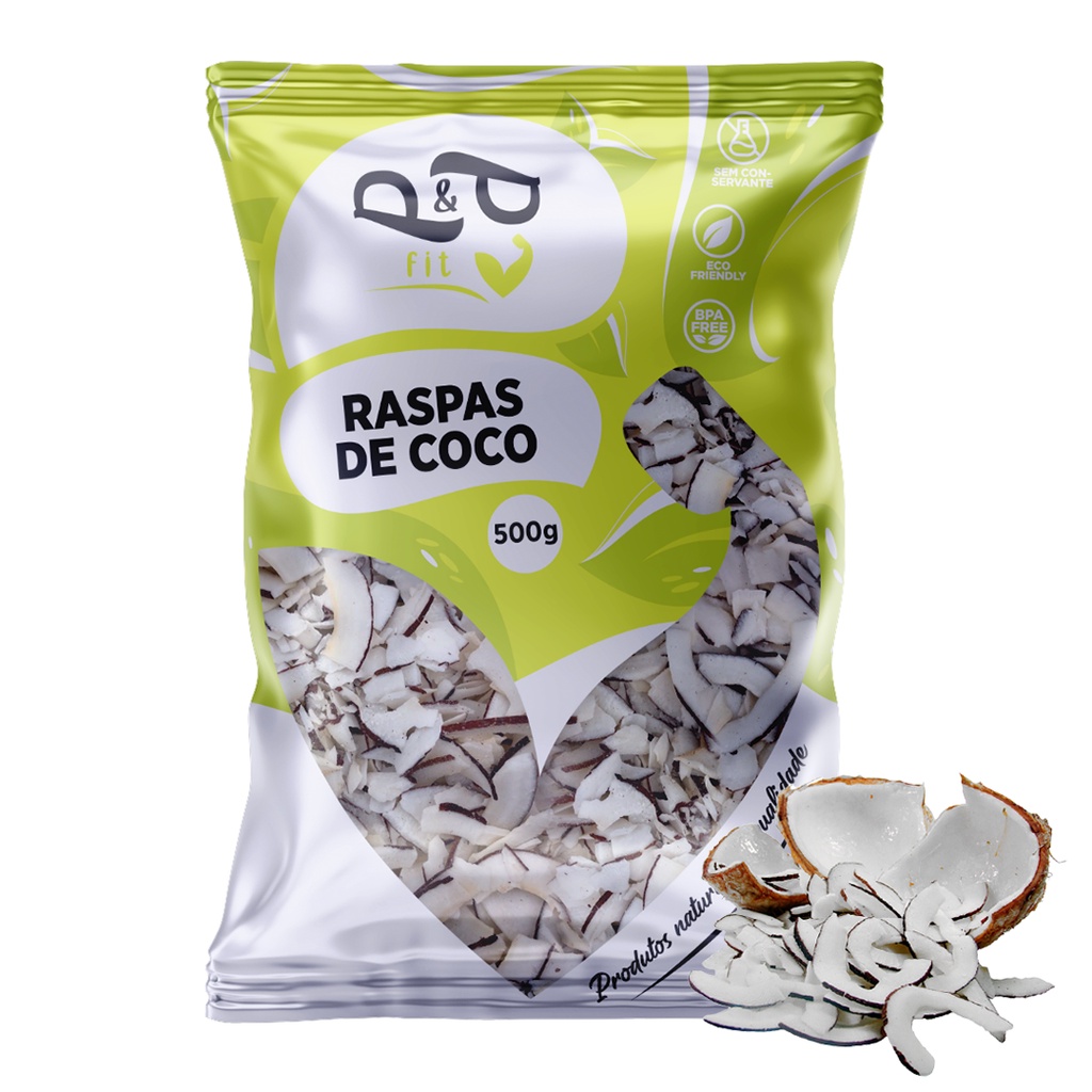 Raspas de Coco Chips Natural Sem Borda 500g - P&P em Oferta na Shopee
