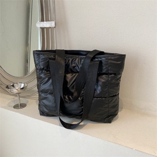 Bolsas De Algodão Acolchoadas Para Senhoras Tote Mão Sólidas Trabalhos De Escritório [Mistree.br]