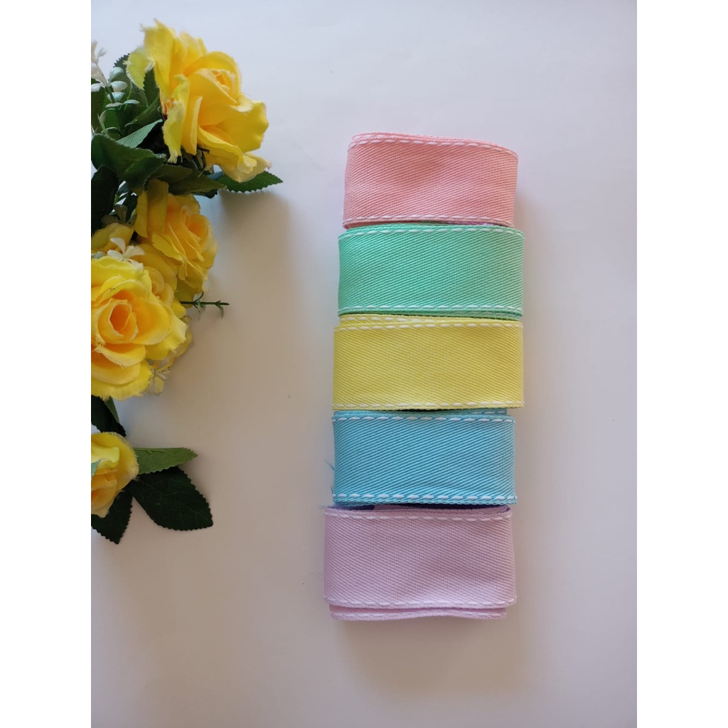 kit Fita Jeans Candy Collor Sinimbu com 5 metros (contem 1mt de cada cor) em Oferta na Shopee