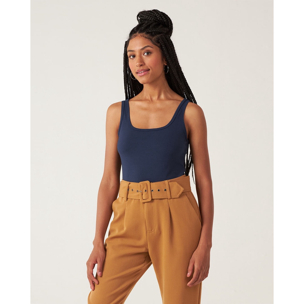 Regata Básica Feminina Decote U Em Algodão - Women Clothes