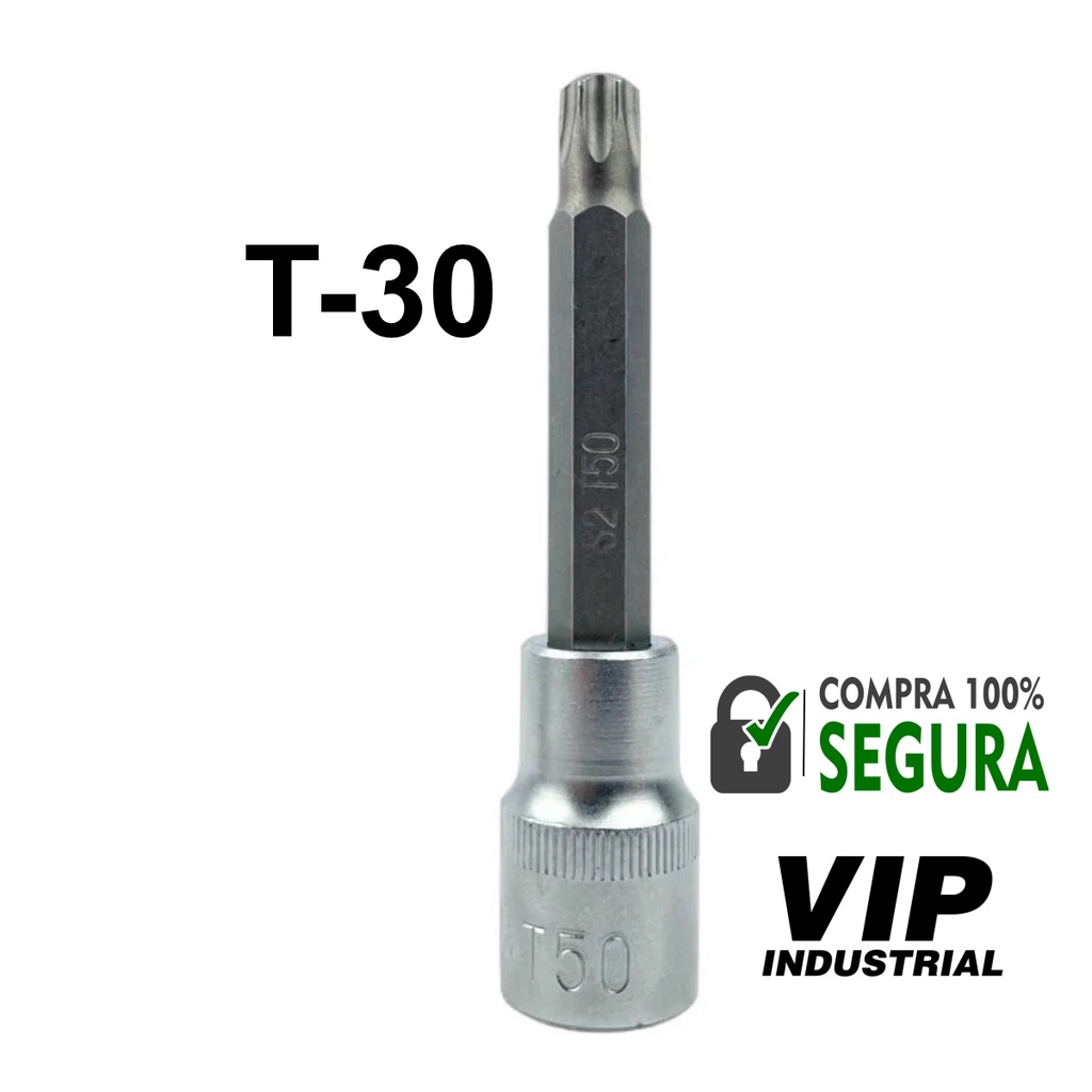 Soquete Torx Longo T30 encaixe 1/2 " VIP 904504U em Oferta na Shopee