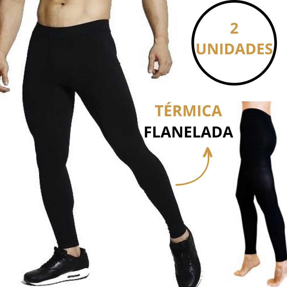 Kit 2 Meia Calça Flanelada Segunda Pele Masculina Térmica Conforto Frio