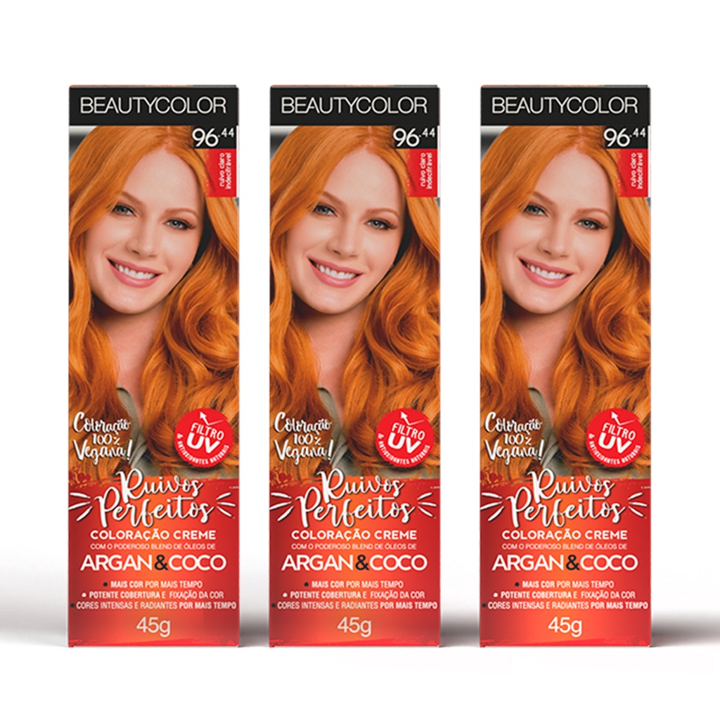 3un Coloração Beauty Color Individual 96.44 Ruivo Claro Indecifrável