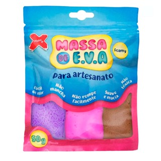 Massa de EVA Foamy p/artesanato 50g 5 cores 13020 Make +