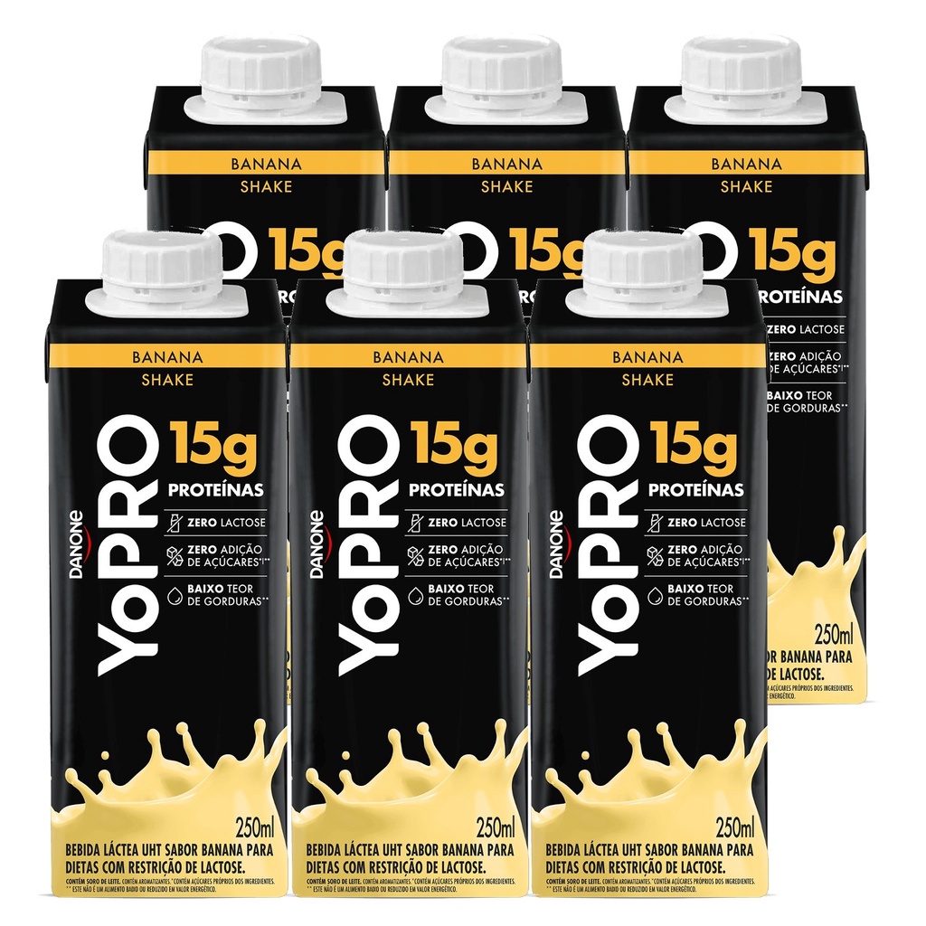 YoPRO Banana UHT 15g de Proteínas 250ml (6 unidades)