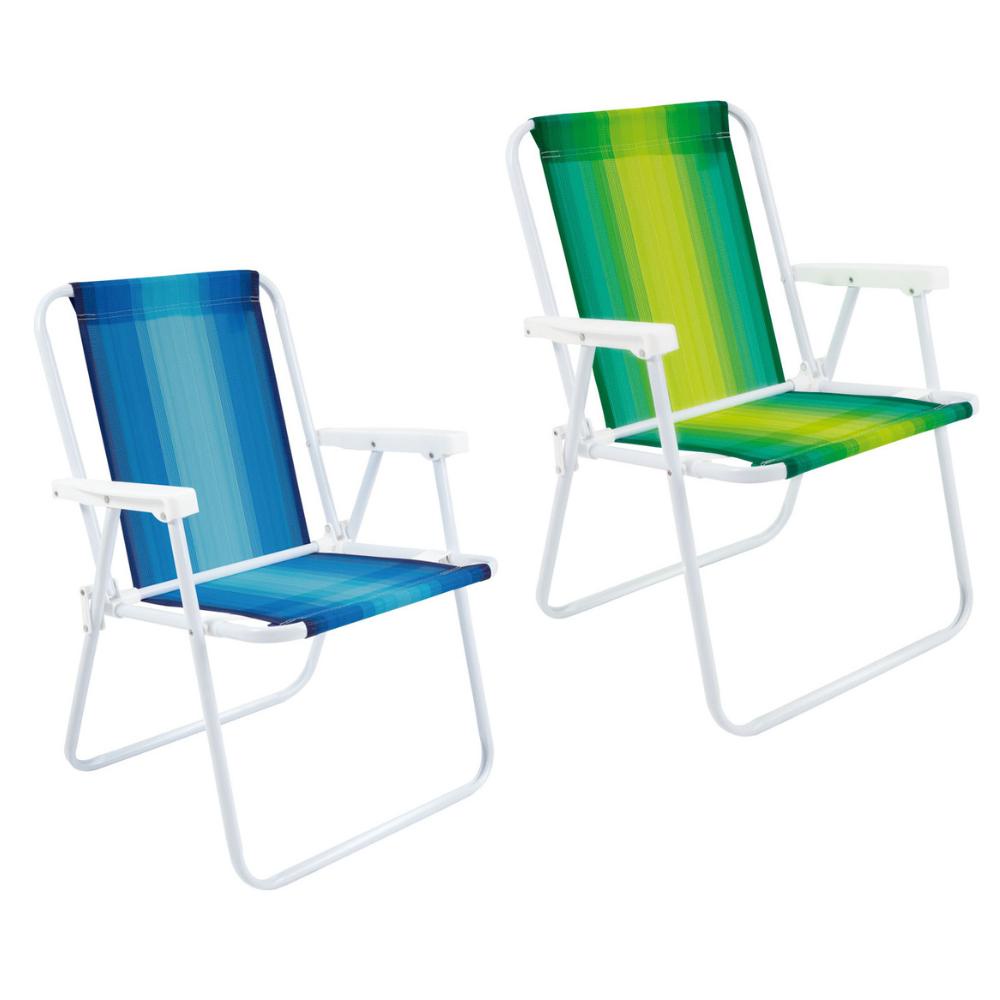 Kit 2 Cadeira de Praia Alta em Aço 110 kg Cores Variadas Mor em Oferta na Shopee