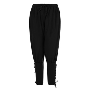 Halloween Masculino Palco Cosplay Traje Medieval Pirata Harem Calças Masculinas Renascentistas Soltas Vintage Roupas Sól