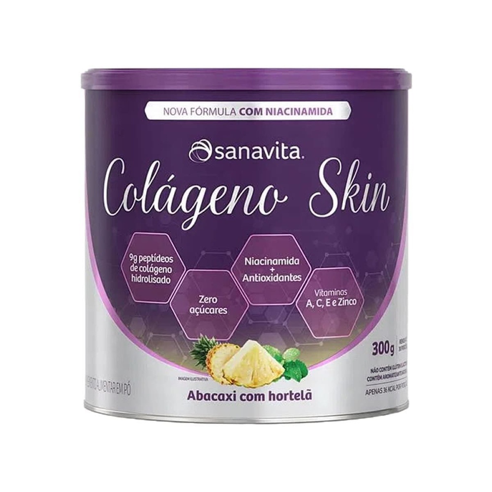 Colágeno Skin - 300g Abacaxi com Hortelã - Sanavita em Oferta na Shopee