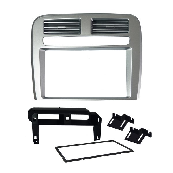 Moldura Painel 2 Din Fiat Punto 2008 2009 2010 2011 2012 - Prata em Oferta na Shopee