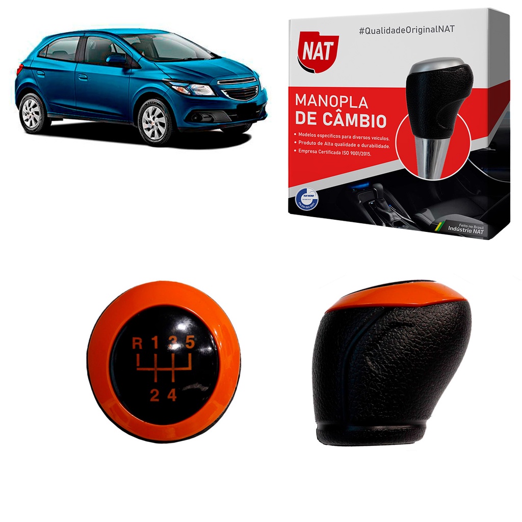 Manopla de Câmbio Chevrolet Onix 2013 Até 2019 - Aro Laranja em Oferta na Shopee