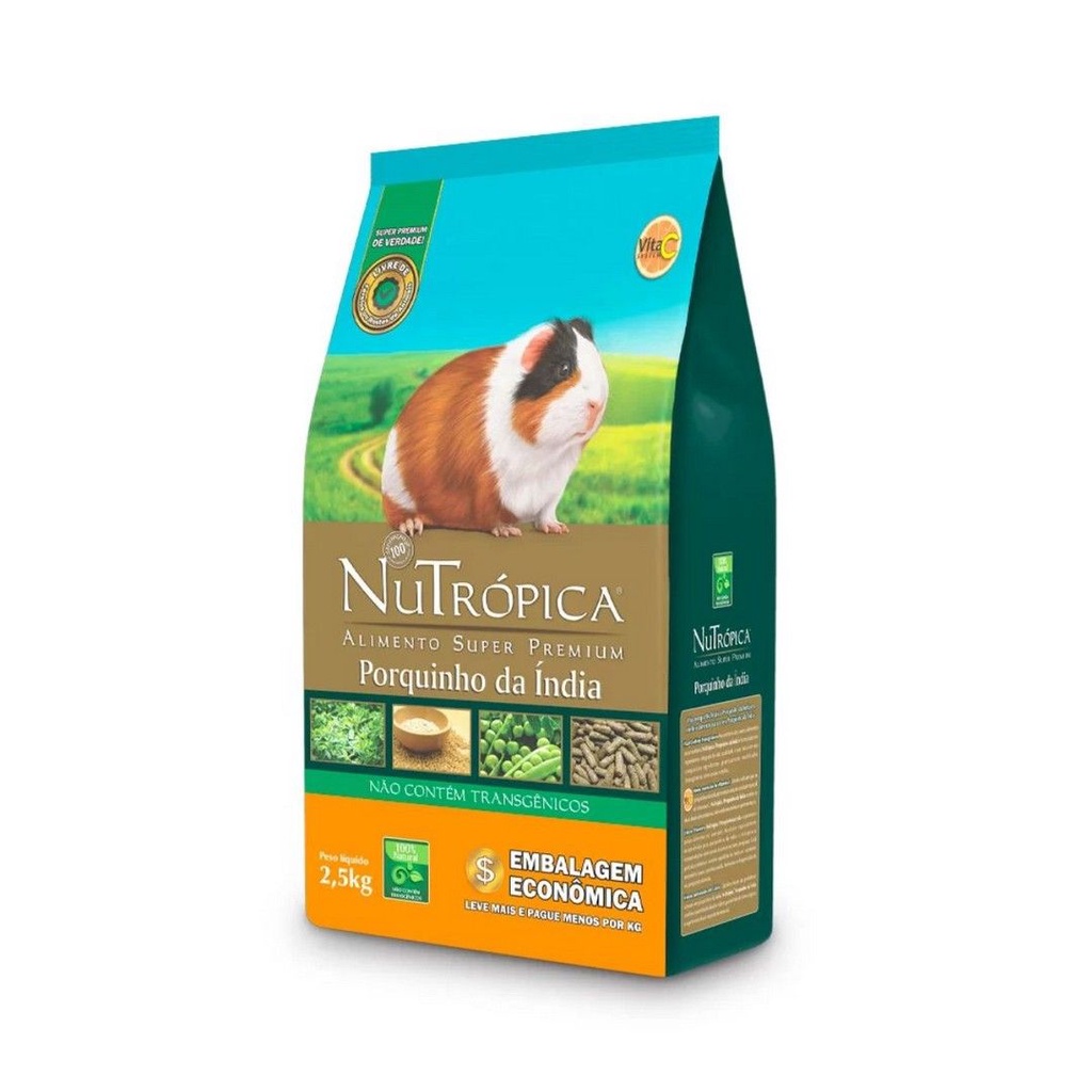Ração Natural Para Porquinho Da Índia Adulto 2,5kg Nutrópica