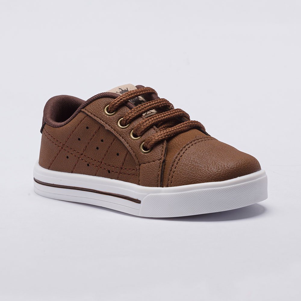 Tênis Infantil Menino Cadarço Casual Masculino Costura Azul Marrom Bege 20143 Pequito em Oferta na Shopee