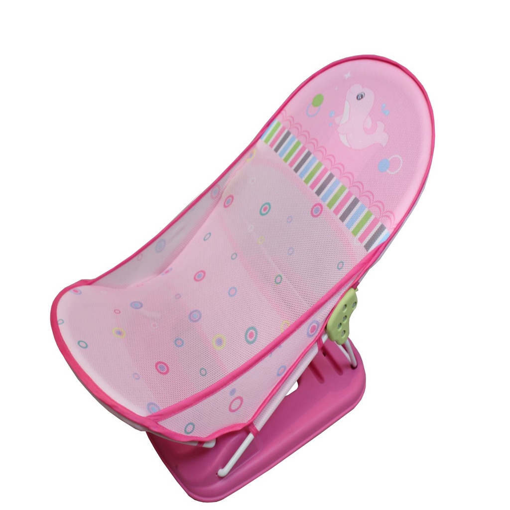 Cadeirinha Banheira Retrátil e Dobrável 9KG Rosa C/ Encosto