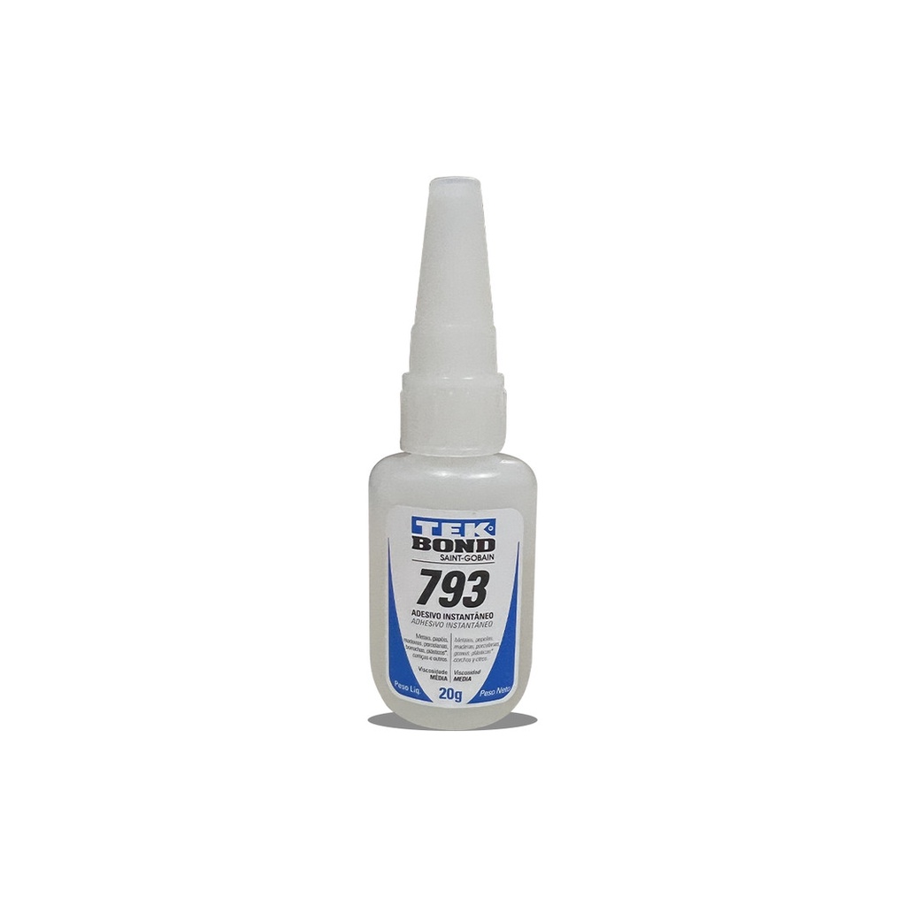 Cola Adesivo Instantânea Super Cola Tek Bond 793 Saint Gobain Adesivo Multiuso Reparo De Substratos 20g