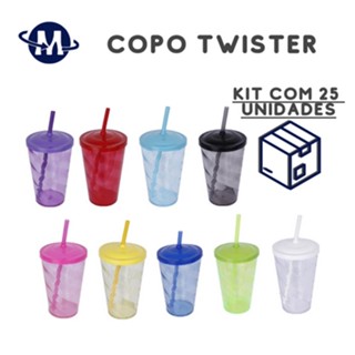 KIT 25 COPOS TWISTER 500ml TAMPA NORMAL