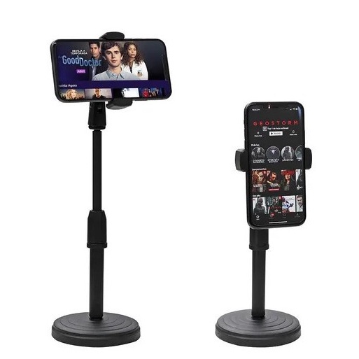 Suporte Tripé Apoio Celular Smartphone Mesa Portátil 360° Base Super Estável