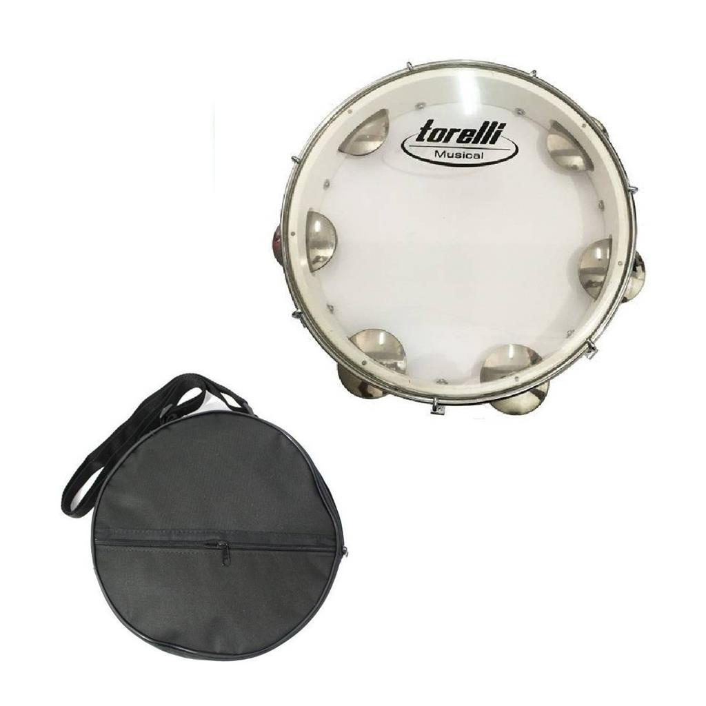 Pandeiro com Capa Torelli Branco com Pele Transparente Cristal (Tp348) em Oferta na Shopee