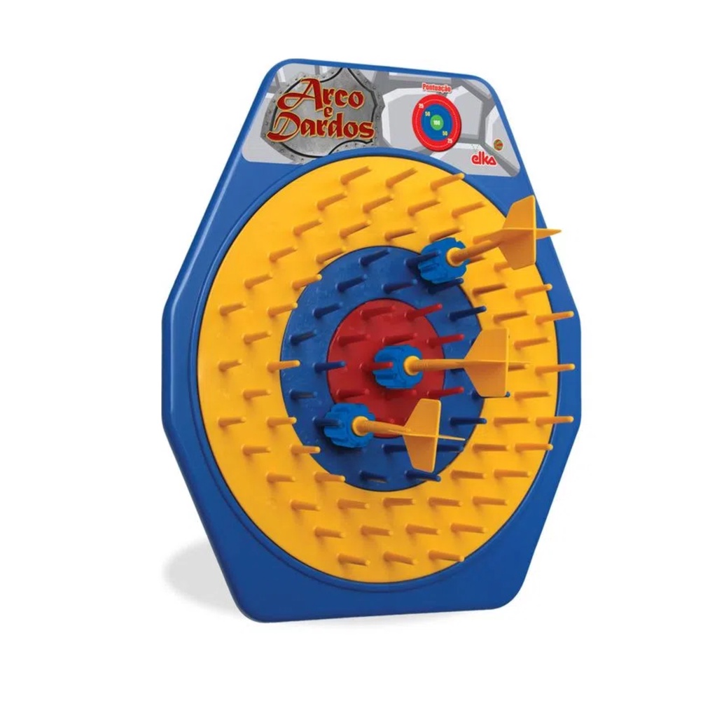 Brinquedo Infantil Acerte o Alvo com Arco e 4 Dardos 48cm em Plástico +6 Anos Elka - 463 em Oferta na Shopee