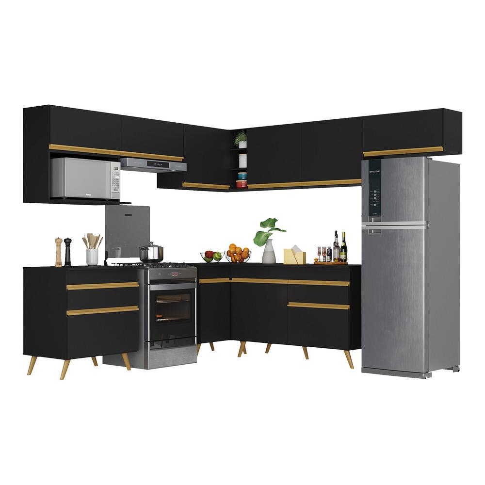 Armário de Cozinha Completa de Canto Veneza Multimóveis V2071 em Oferta na Shopee