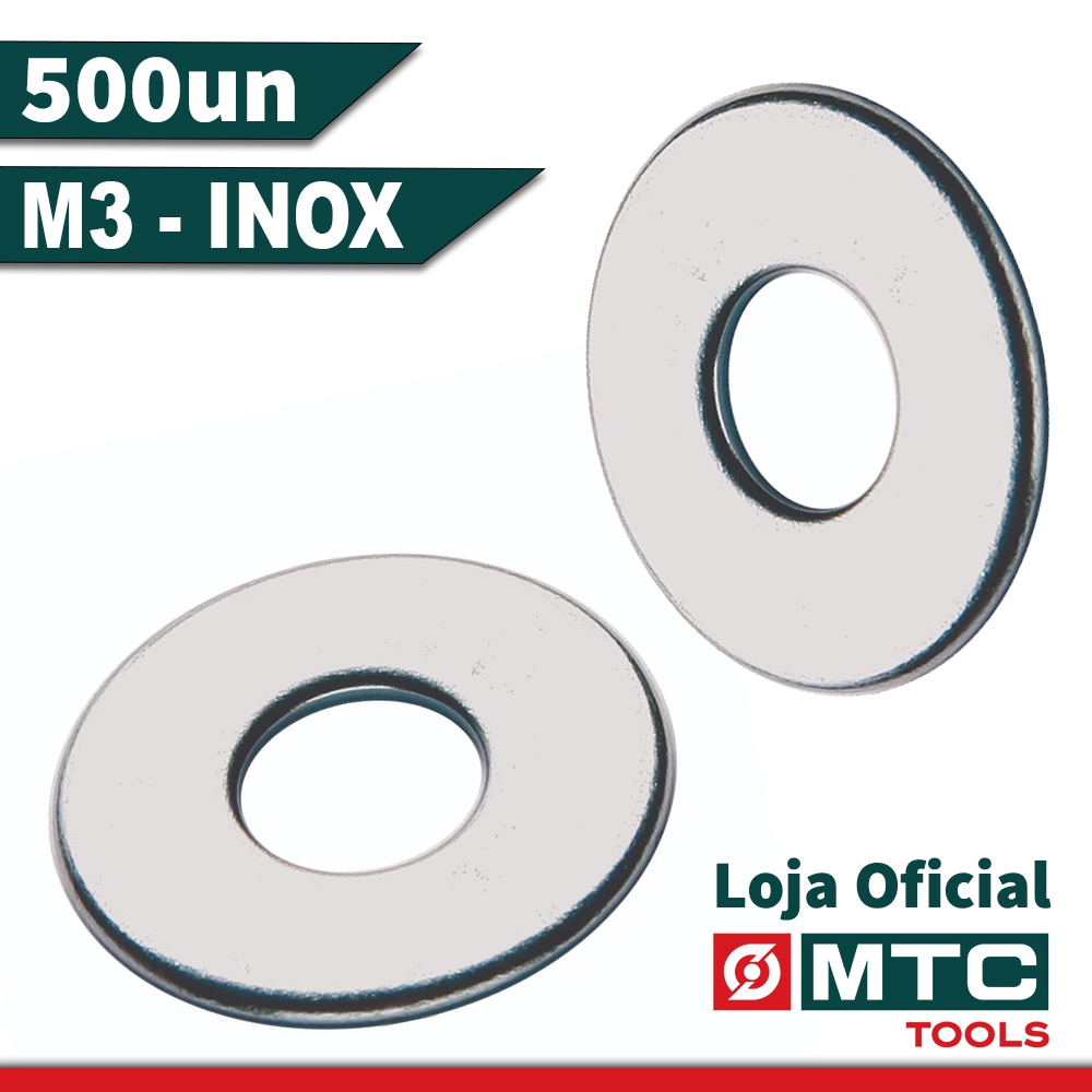 ARRUELA LISA INOX 304 DIN 127-B M3 POLIDO - 500un