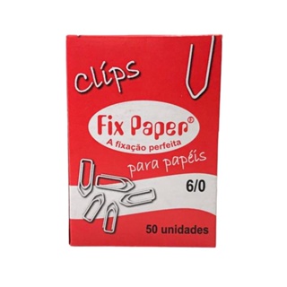 Clips para Papel Galvanizado 6/0 com 50 unidades Fix Paper em Oferta na Shopee