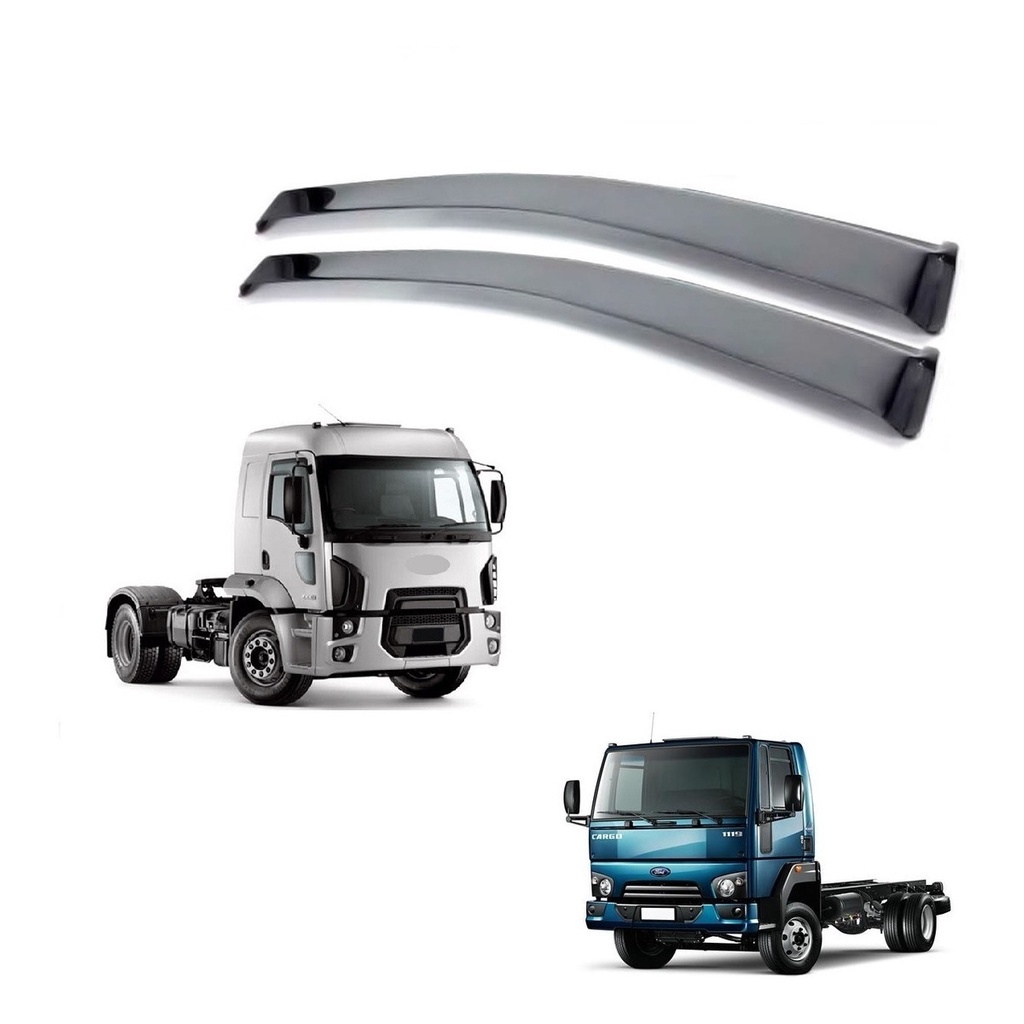 Calha De Chuva Defletor Ford Cargo C8116 A C1119 2000 A 2010 2 Portas Fume Tiger FD9498