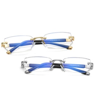 Óculos De Leitura Sem Aro Anti-Azul Light Fashion Reading Glasses O Novo Para Homens Mulheres Slim