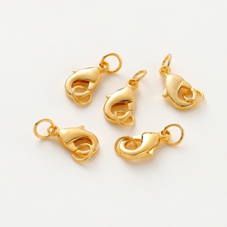 St. kunkka 10Pcs 18K Retenção de cor Fecho de lagosta folheado a ouro + Gancho de Garra sem Desbotamento 6 * 12mm 5 * 10mm Bracelete pode ser usado para a produção de braceletes com colar de bricolage em Oferta na Shopee
