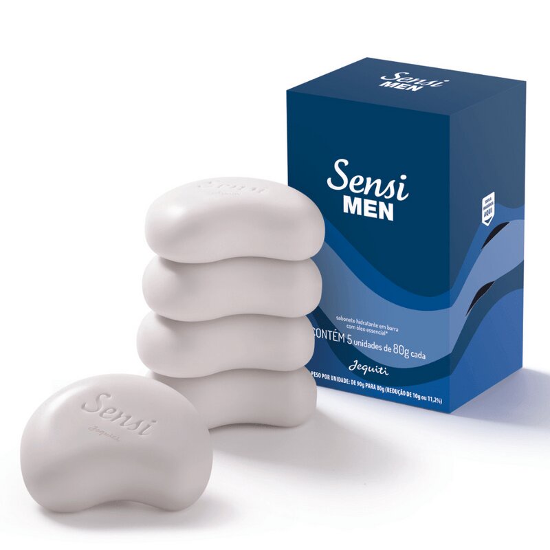 Sabonete Hidratante em Barra Sensi Men - 5 x 80 g Jequiti em Oferta na Shopee