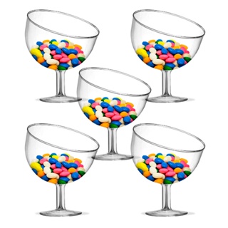 Kit C/5 Taca Inclinada Tropical Acrilico 400ml Peq. 15x12cm em Oferta na Shopee