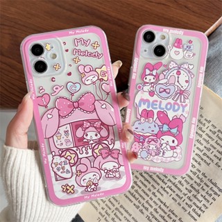 Estojo Sanrio Kuromi Melody Para Samsung Galaxy A05s M34 M14 M54 M53 M33 M23 M51 M20 M11 A22 A12 A20S A10S A11 A01 Nota 20 10 8 9 Meninas Capa Macia Transparente Anti-Queda