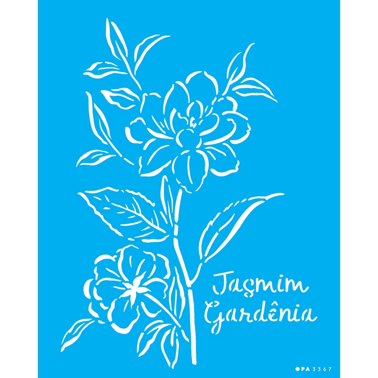 Stencil Organico Jasmim Gardenia 20x25 Opa 3365