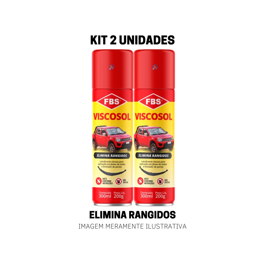Kit 2 Un. Eliminador De Rangido Para Feixe de Mola e Limitador de Porta Caminhonete - Viscosol 300ml