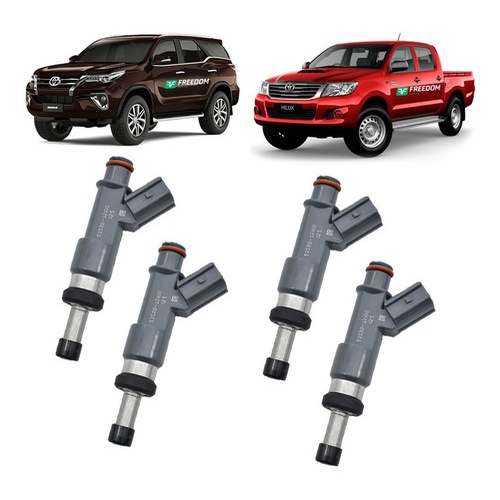 Bico Injetor Toyota Hilux SW4 2.7 16V Flex 2012 a 2015 - Kit C/4 Unidades Novo