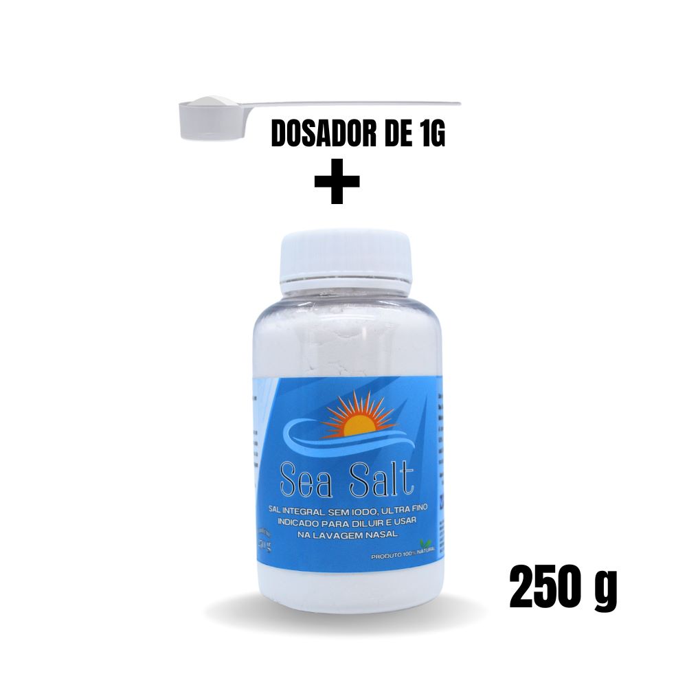 Sal Para Lavagem Nasal 250 g Sem Iodo Com Colher Dosadora
