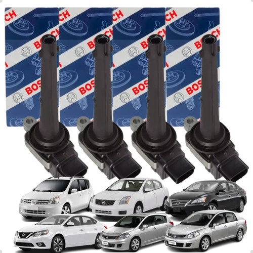 Kit Jogo 4 Bobina De Ignição Original Tiida Livina Sentra - Spare Parts and Accessories for Vehicles