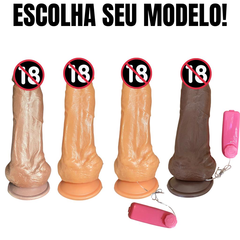 Consolo Peniano Dildo Kong Com Ventosa 20x6cm 4 Modelos Pinto de Borracha Grande Vibrador