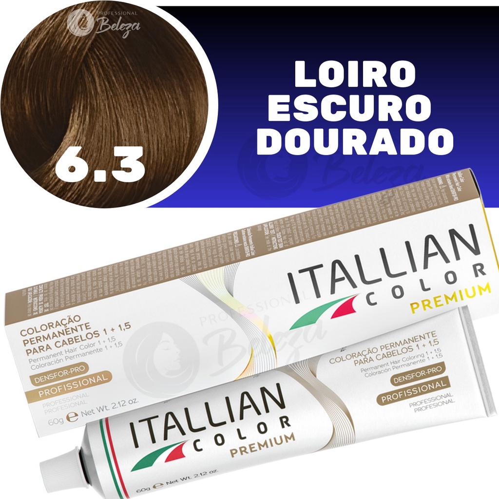 Coloração Itallian Color Louro Escuro Dourado 6.3 60g em Oferta na Shopee