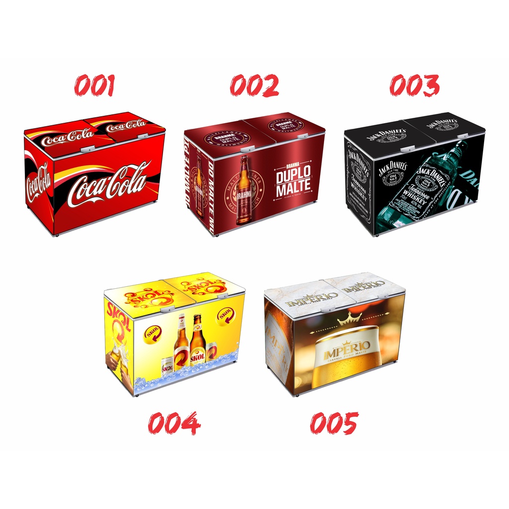 Adesivo Freezer Horizontal Envelopamento Duas Portas Cerveja