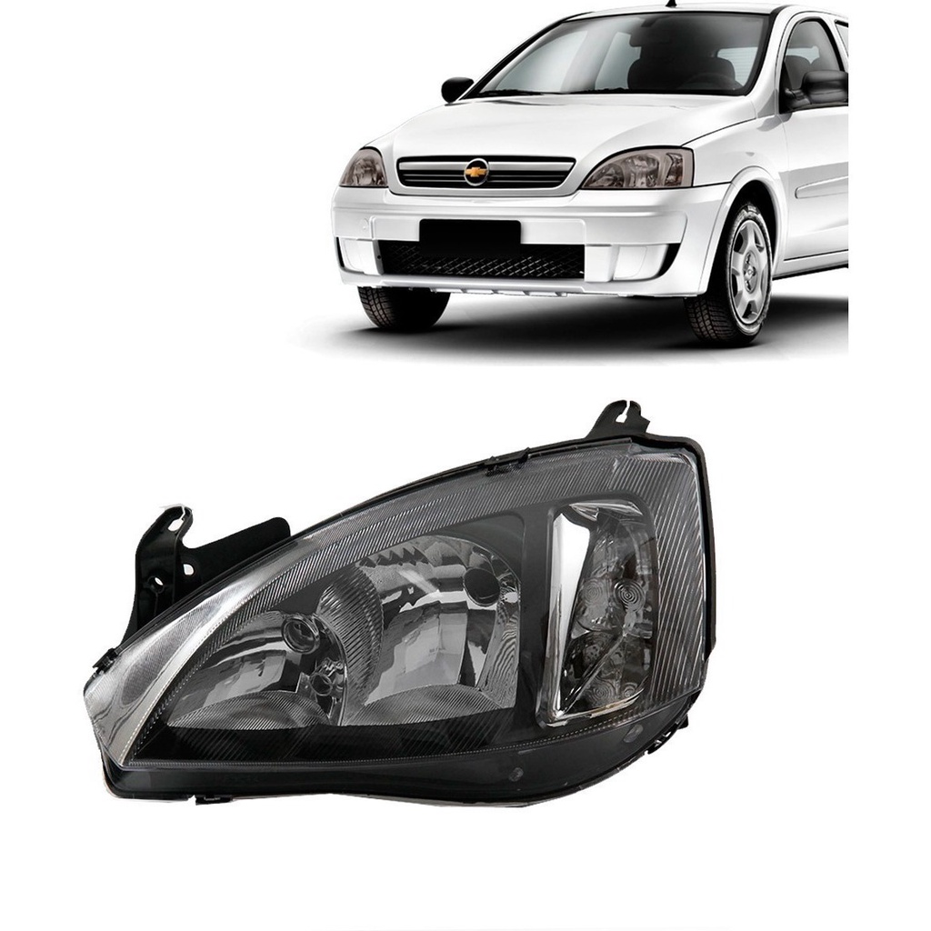 FAROL CORSA 2003/ MONTANA (MASCARA NEGRA) LADO ESQUERDO em Oferta na Shopee