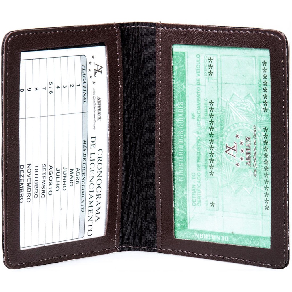 Porta Documentos Couro Carro e RG Artlux 532