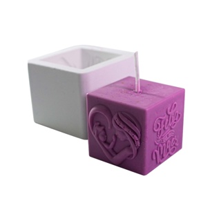 Molde de Silicone Cubo Feliz dia das Mães Coração para Presente Artesanal DIY Sabonete Vela Resina em Oferta na Shopee