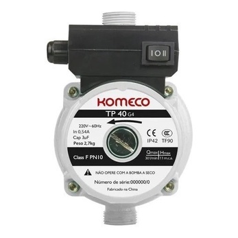 Bomba Pressurizador De Agua Quente Frio Tp40 G4 120w Komeco