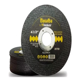 Kit 10 Discos Corte Fino Navalha 4.1/2 Titanium